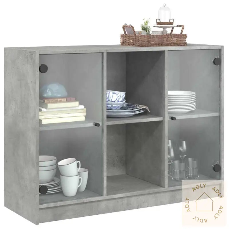 Skjenk Betonggrå 102X37X75,5 Cm Konstruert Tre