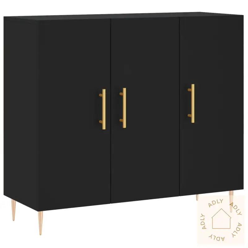 Skjenk Svart 90X34X80 Cm Konstruert Tre