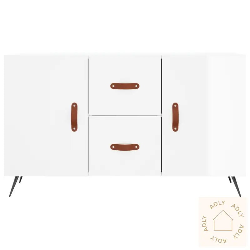 Skjenk Høyglans Hvit 100X36X60 Cm Konstruert Tre