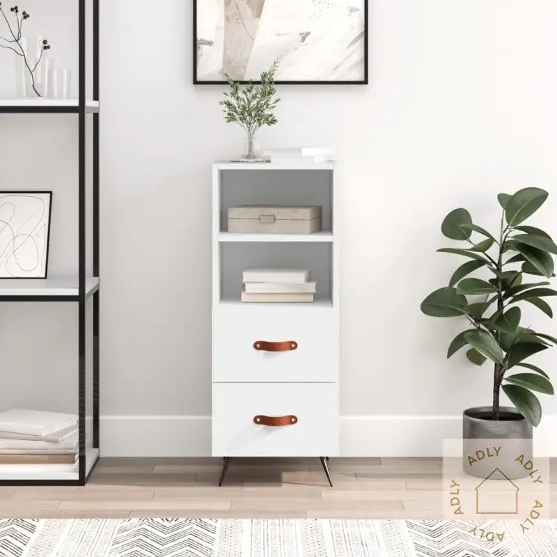Skjenk Hvit 34,5X34X90 Cm Konstruert Tre