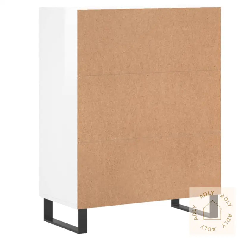 Skjenk Høyglans Hvit 69,5X34X90 Cm Konstruert Tre