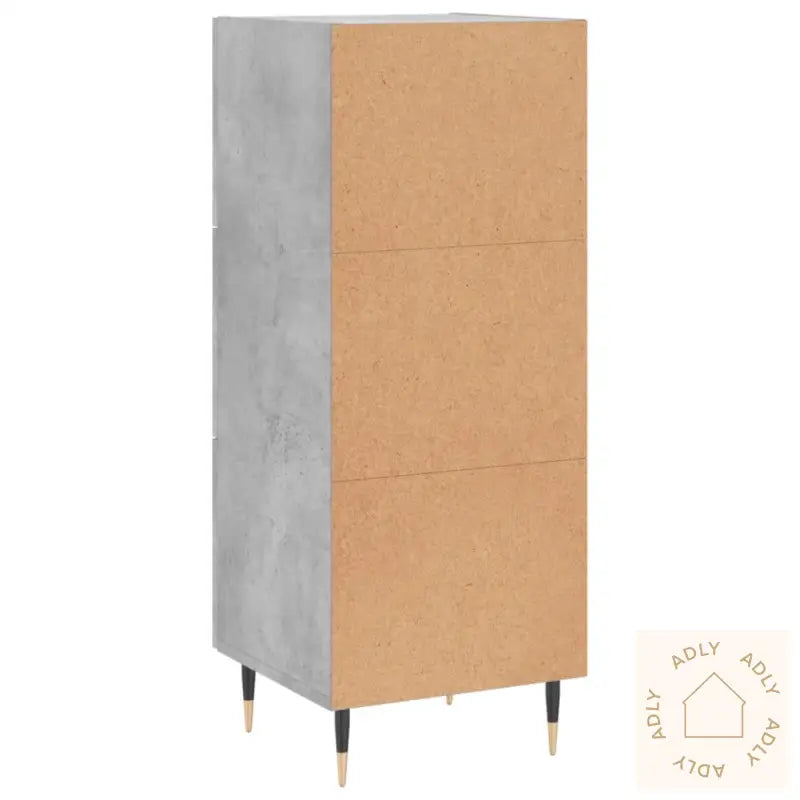 Skjenk Betonggrå 34,5X34X90 Cm Konstruert Tre