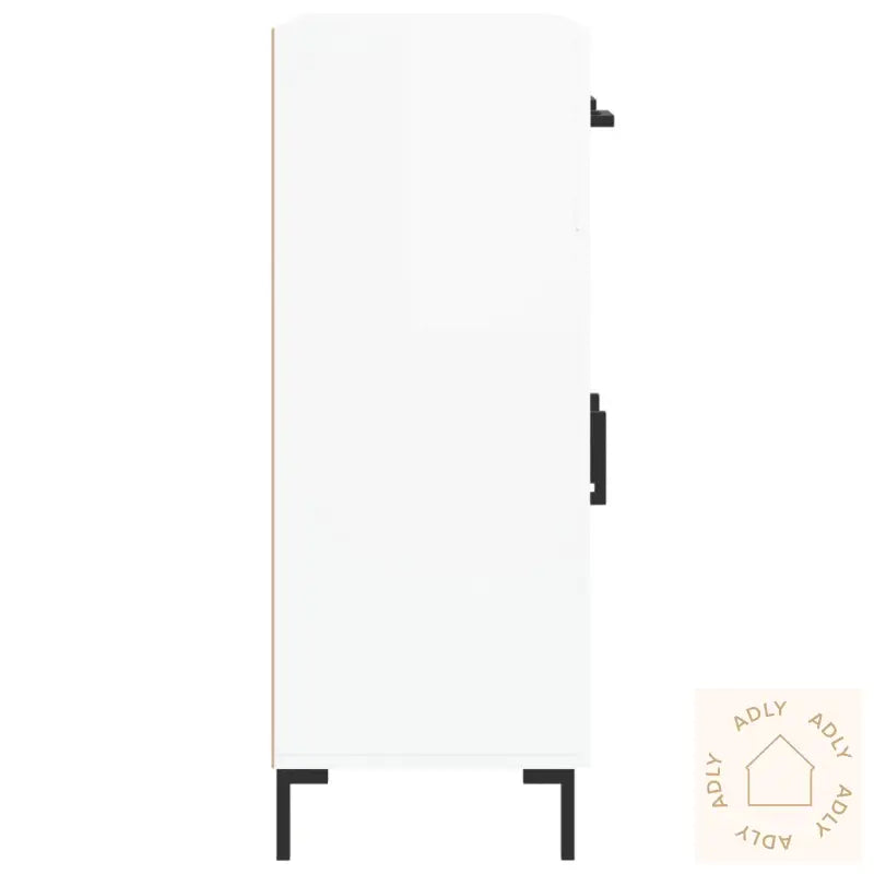 Skjenk Høyglans Hvit 69,5X34X90 Cm Konstruert Tre