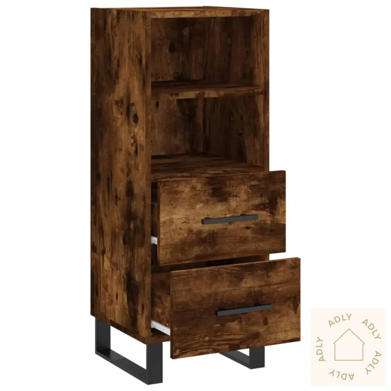 Skjenk Røkt Eik 34,5X34X90 Cm Konstruert Tre