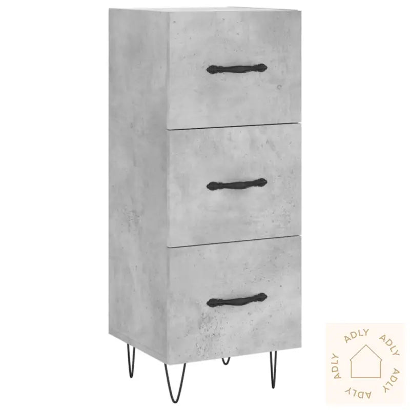 Skjenk Betonggrå 34,5X34X90 Cm Konstruert Tre