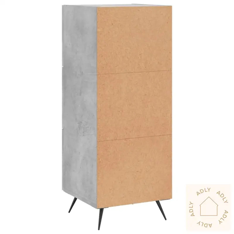 Skjenk Betonggrå 34,5X34X90 Cm Konstruert Tre