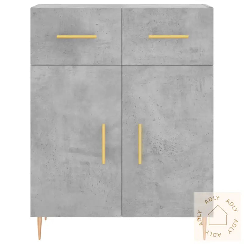 Skjenk Betonggrå 69,5X34X90 Cm Konstruert Tre
