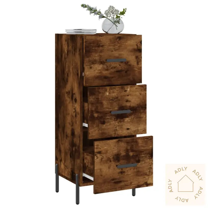 Skjenk Røkt Eik 34,5X34X90 Cm Konstruert Tre