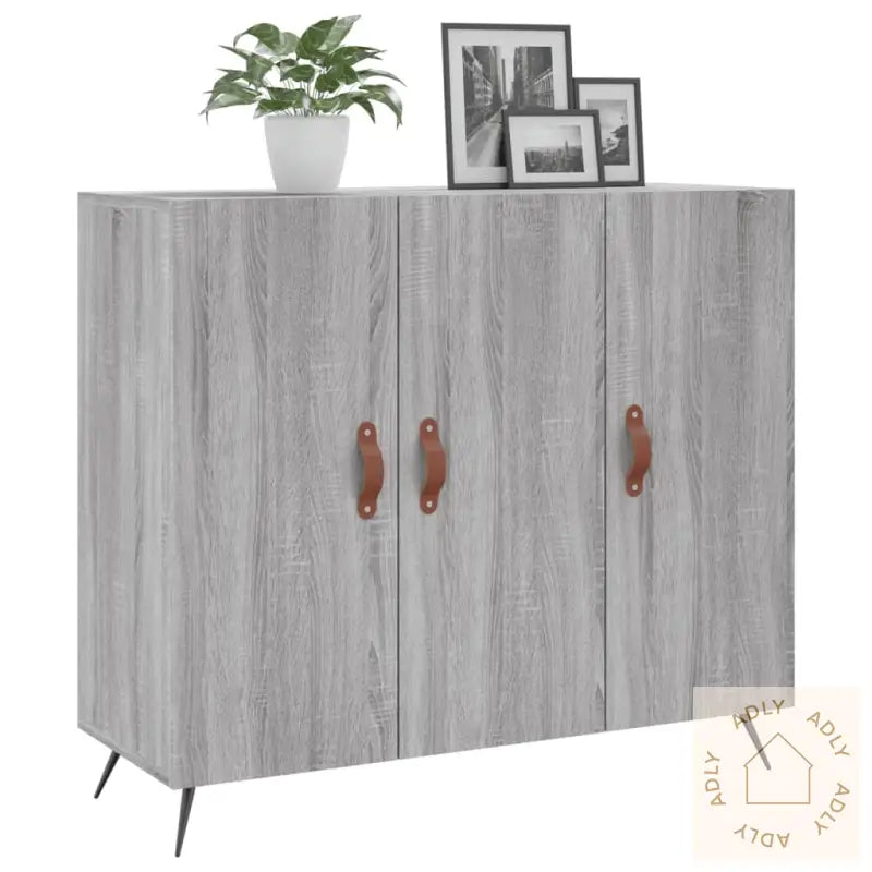 Skjenk Grå Sonoma 90X34X80 Cm Konstruert Tre