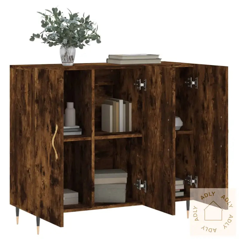 Skjenk Røkt Eik 90X34X80 Cm Konstruert Tre