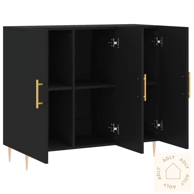 Skjenk Svart 90X34X80 Cm Konstruert Tre