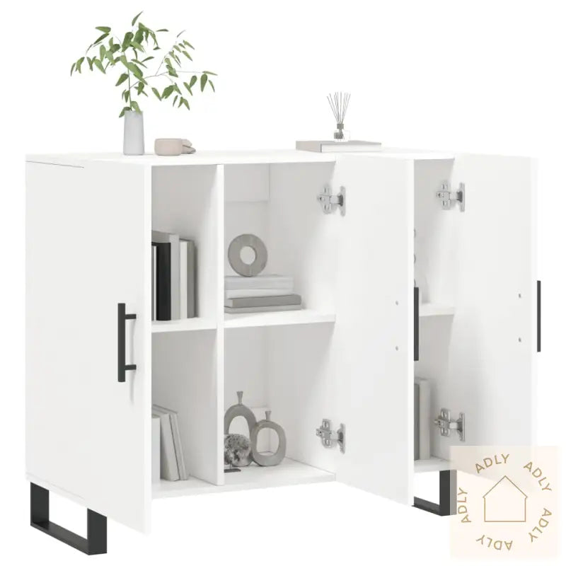 Skjenk Hvit 90X34X80 Cm Konstruert Tre