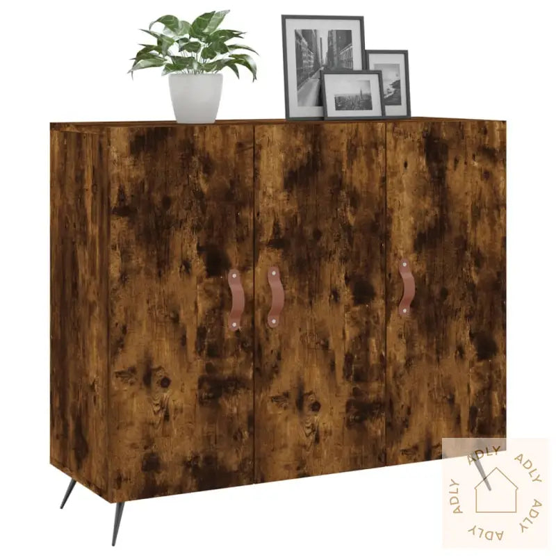 Skjenk Røkt Eik 90X34X80 Cm Konstruert Tre