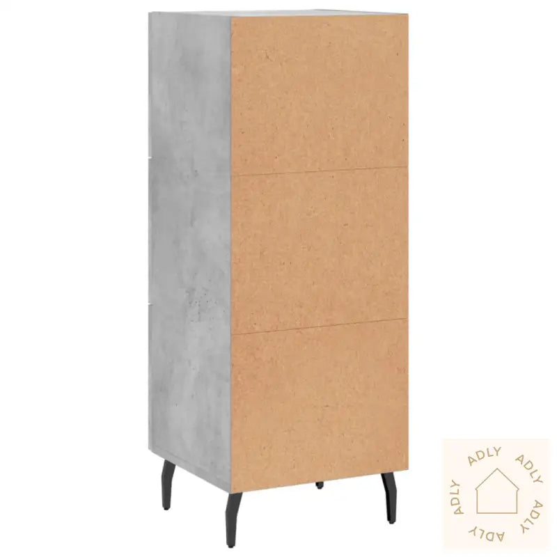 Skjenk Betonggrå 34,5X34X90 Cm Konstruert Tre