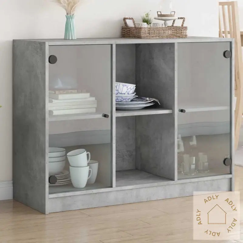 Skjenk Betonggrå 102X37X75,5 Cm Konstruert Tre