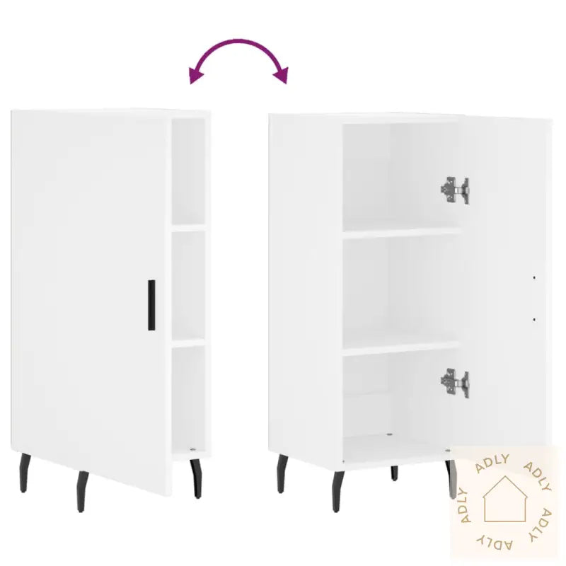 Skjenk Hvit 34,5X34X90 Cm Konstruert Tre