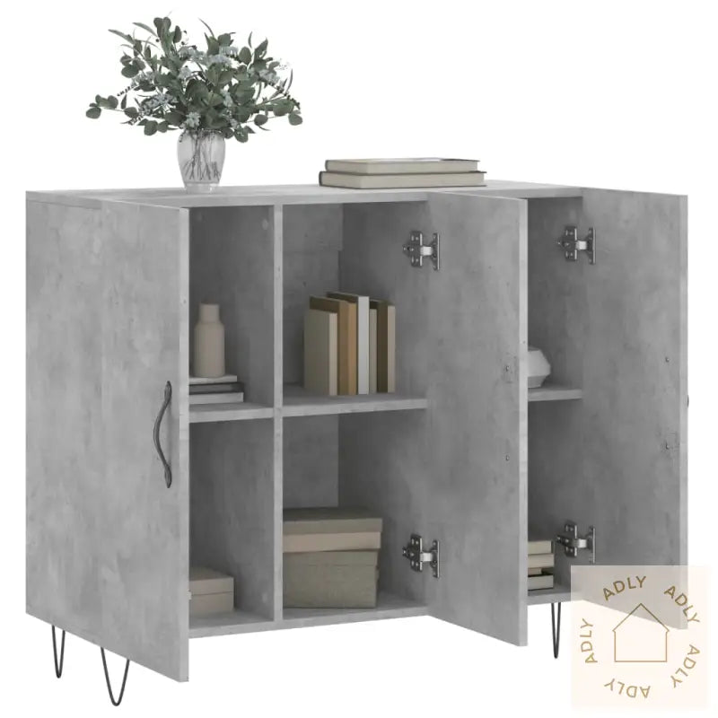 Skjenk Betonggrå 90X34X80 Cm Konstruert Tre