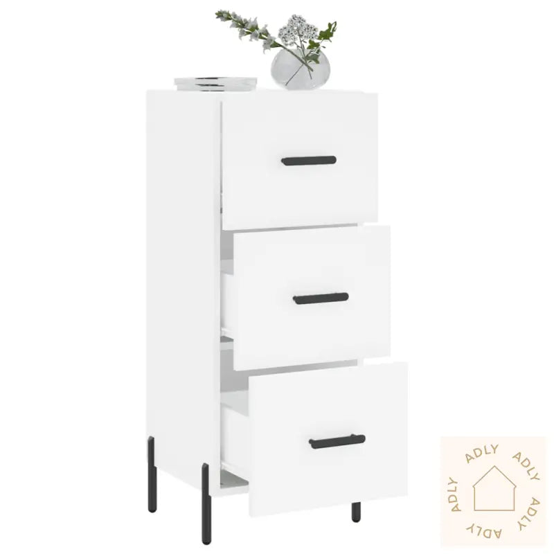 Skjenk Hvit 34,5X34X90 Cm Konstruert Tre