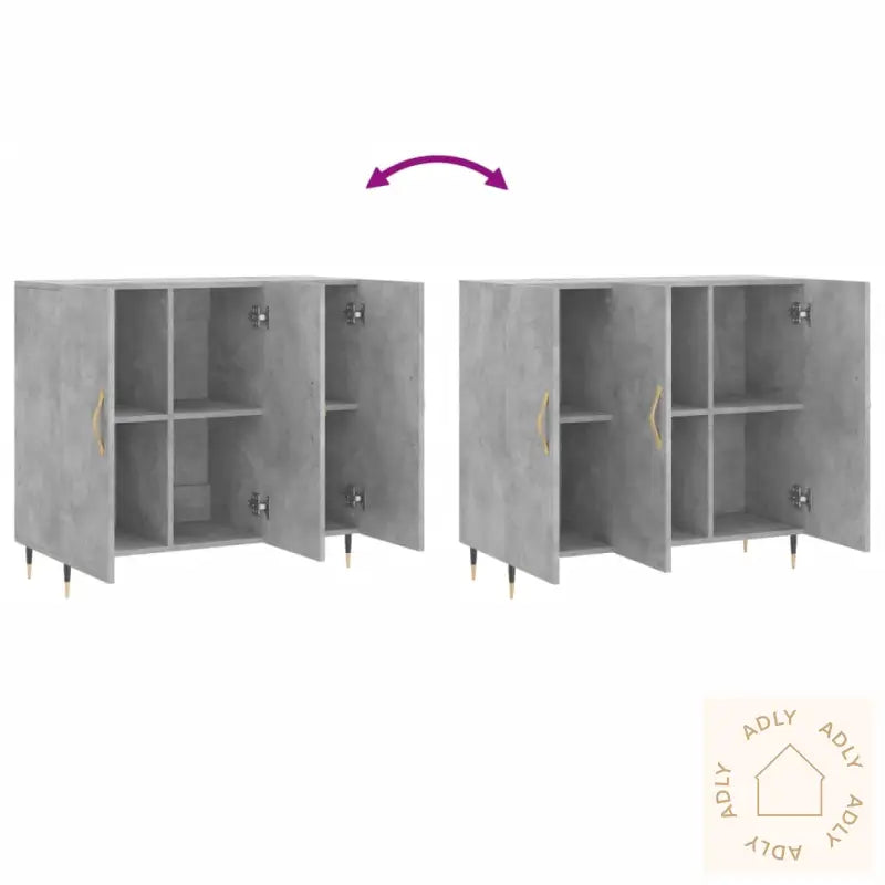 Skjenk Betonggrå 90X34X80 Cm Konstruert Tre