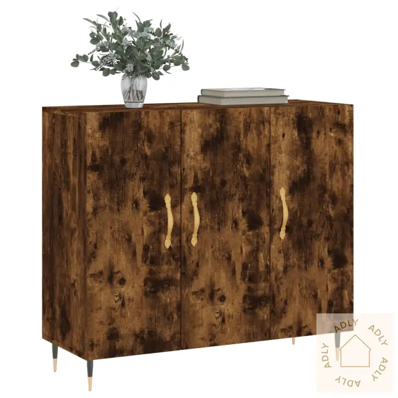 Skjenk Røkt Eik 90X34X80 Cm Konstruert Tre