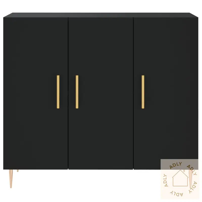 Skjenk Svart 90X34X80 Cm Konstruert Tre
