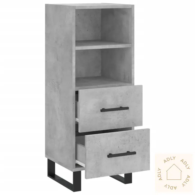 Skjenk Betonggrå 34,5X34X90 Cm Konstruert Tre