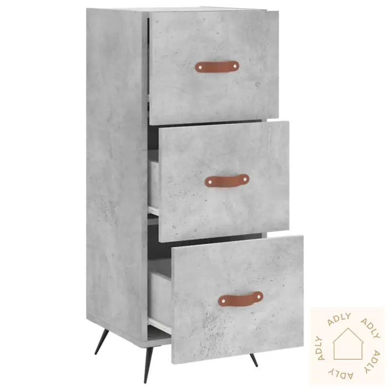 Skjenk Betonggrå 34,5X34X90 Cm Konstruert Tre