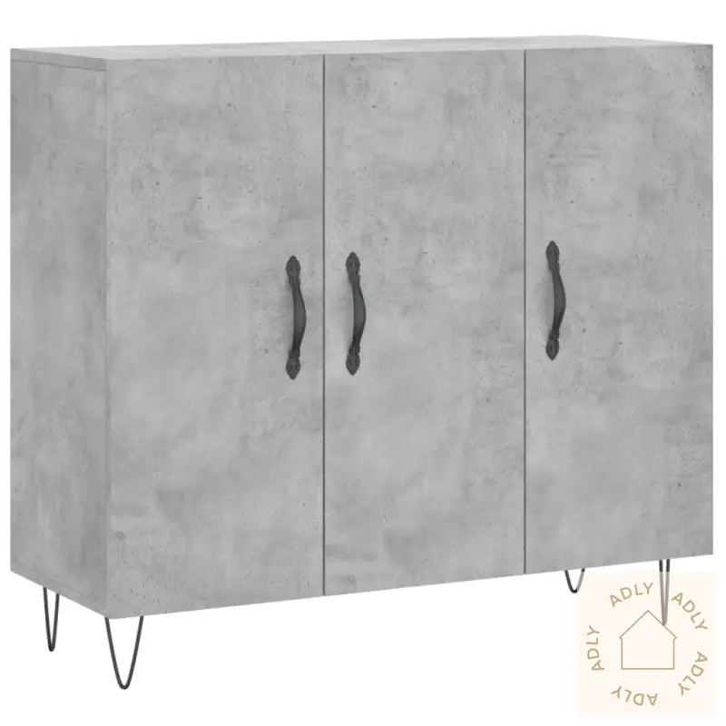 Skjenk Betonggrå 90X34X80 Cm Konstruert Tre