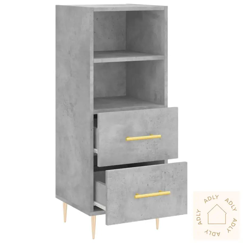 Skjenk Betonggrå 34,5X34X90 Cm Konstruert Tre