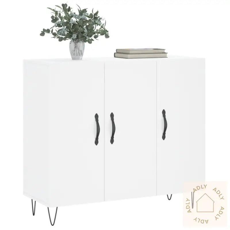Skjenk Hvit 90X34X80 Cm Konstruert Tre