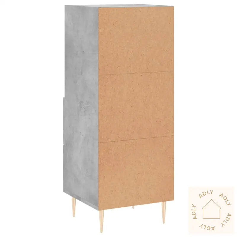 Skjenk Betonggrå 34,5X34X90 Cm Konstruert Tre