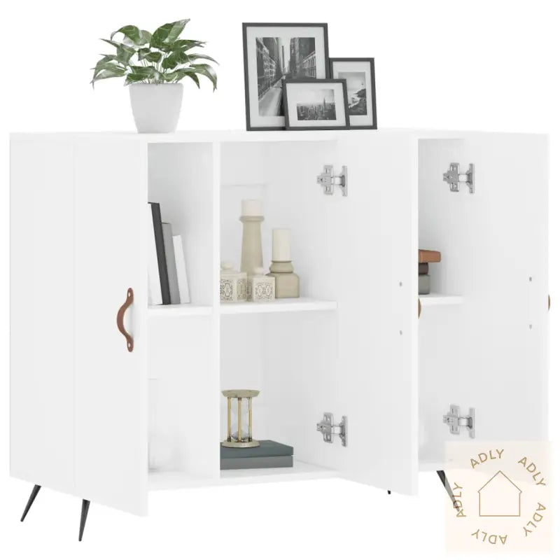 Skjenk Hvit 90X34X80 Cm Konstruert Tre