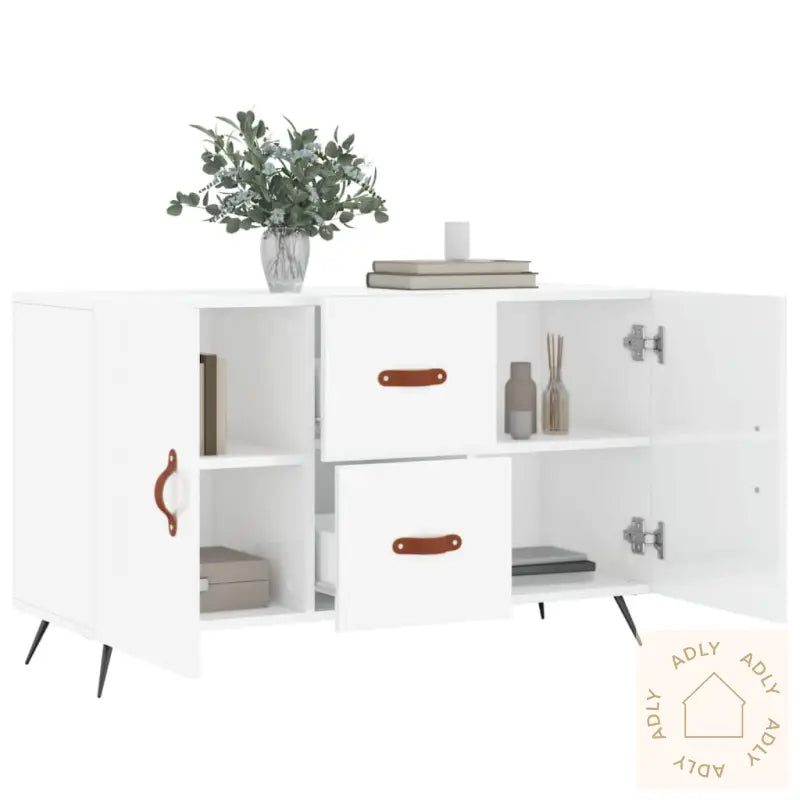 Skjenk Høyglans Hvit 100X36X60 Cm Konstruert Tre