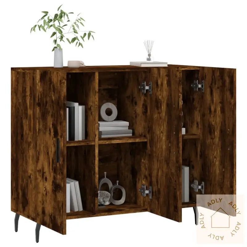 Skjenk Røkt Eik 90X34X80 Cm Konstruert Tre