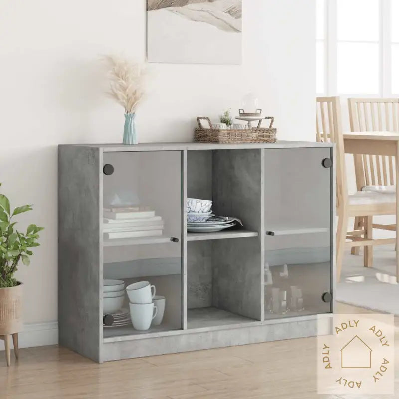 Skjenk Betonggrå 102X37X75,5 Cm Konstruert Tre