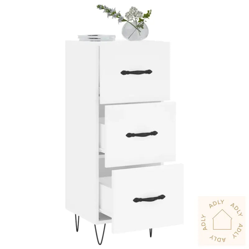 Skjenk Hvit 34,5X34X90 Cm Konstruert Tre
