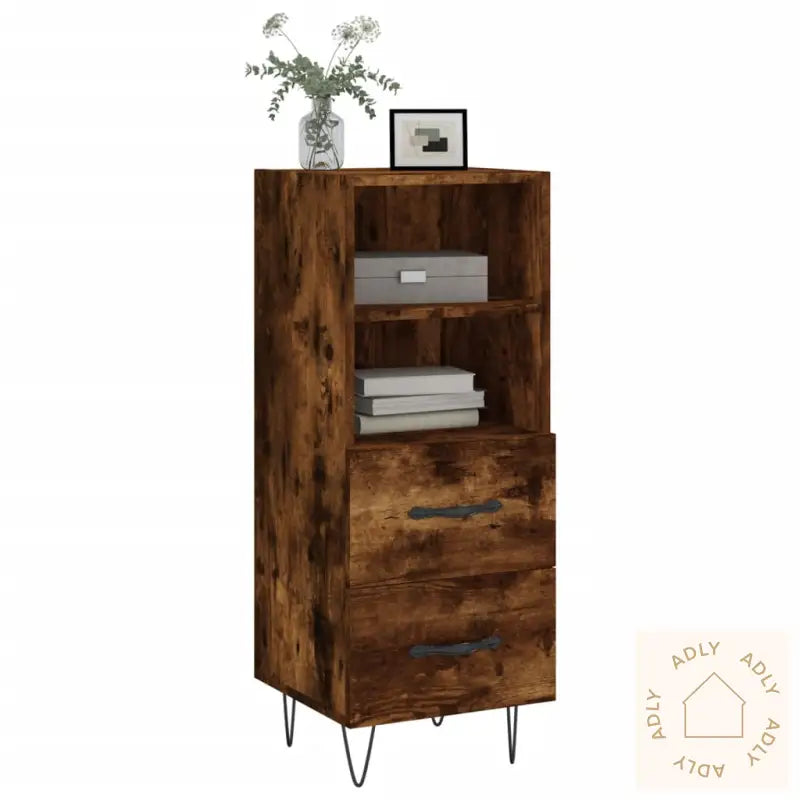 Skjenk Røkt Eik 34,5X34X90 Cm Konstruert Tre