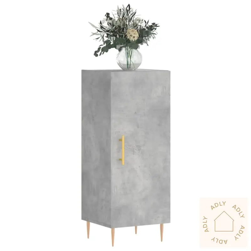 Skjenk Betonggrå 34,5X34X90 Cm Konstruert Tre