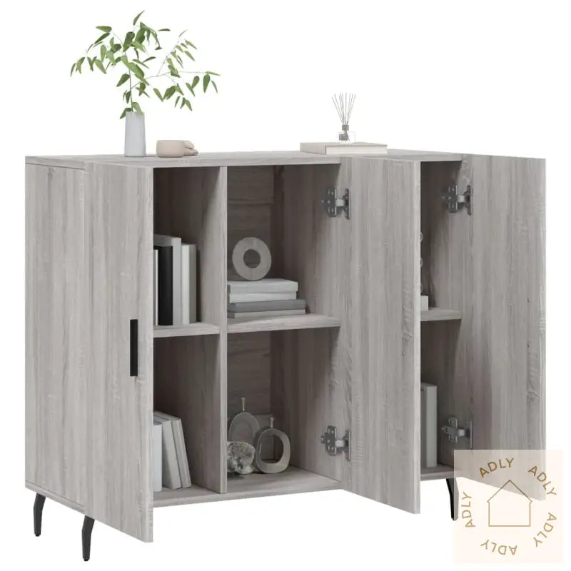 Skjenk Grå Sonoma 90X34X80 Cm Konstruert Tre
