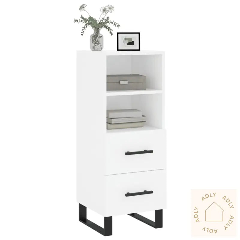 Skjenk Hvit 34,5X34X90 Cm Konstruert Tre