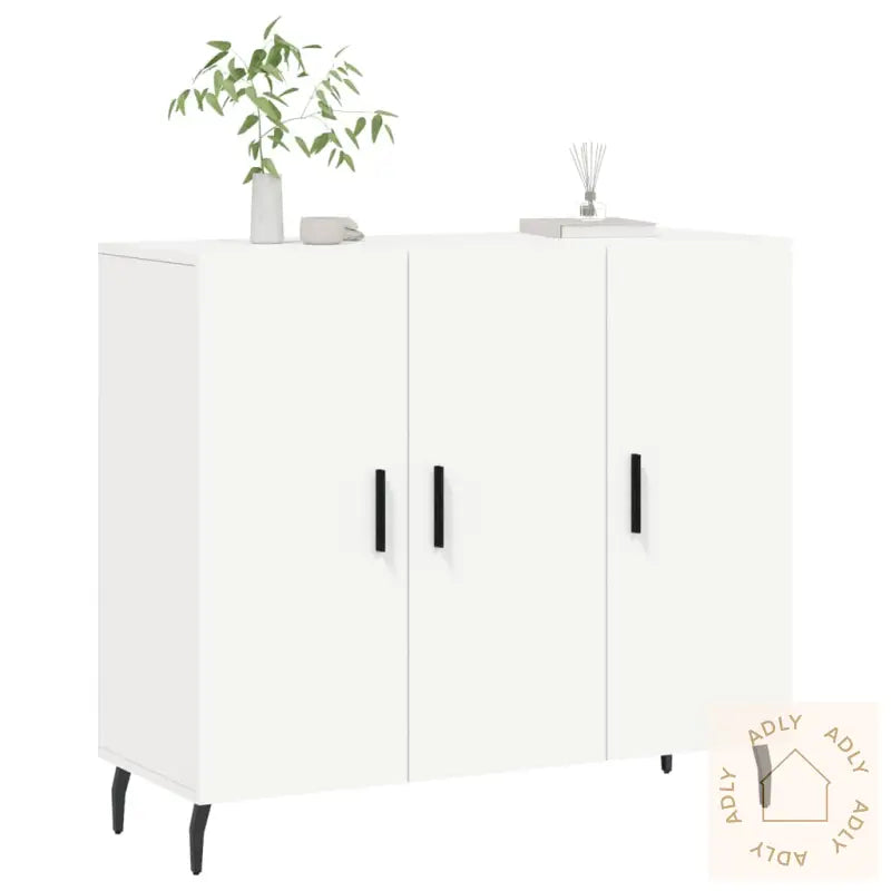 Skjenk Hvit 90X34X80 Cm Konstruert Tre