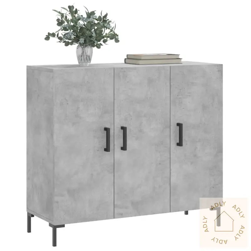 Skjenk Betonggrå 90X34X80 Cm Konstruert Tre