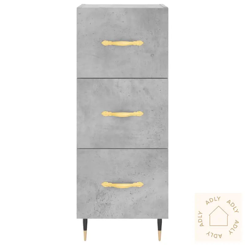 Skjenk Betonggrå 34,5X34X90 Cm Konstruert Tre