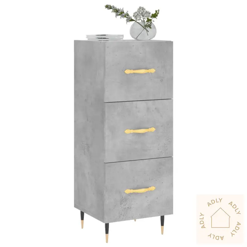 Skjenk Betonggrå 34,5X34X90 Cm Konstruert Tre