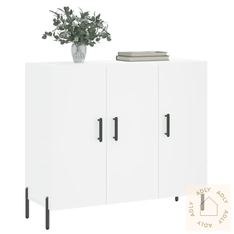 Skjenk Hvit 90X34X80 Cm Konstruert Tre