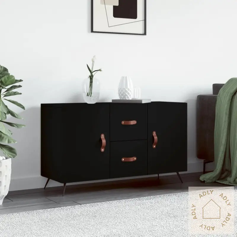 Skjenk Svart 100X36X60 Cm Konstruert Tre