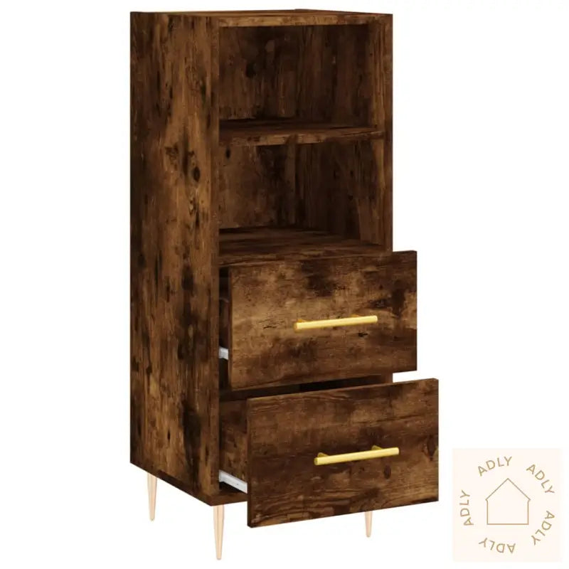 Skjenk Røkt Eik 34,5X34X90 Cm Konstruert Tre