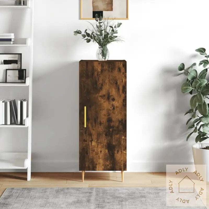 Skjenk Røkt Eik 34,5X34X90 Cm Konstruert Tre