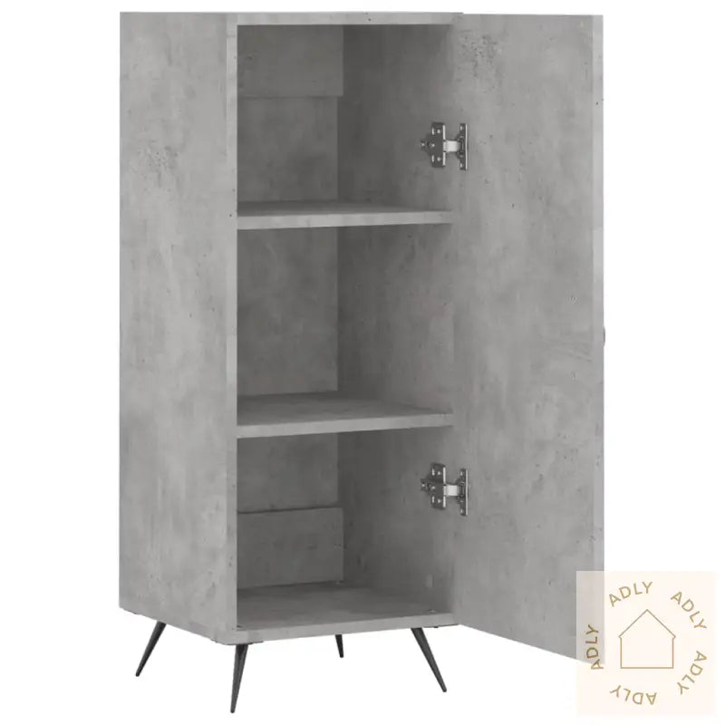 Skjenk Betonggrå 34,5X34X90 Cm Konstruert Tre