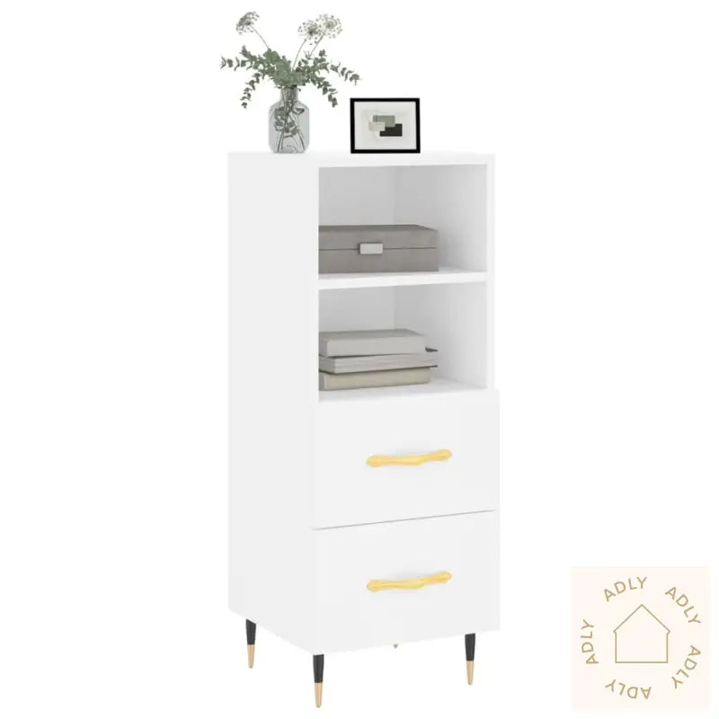 Skjenk Hvit 34,5X34X90 Cm Konstruert Tre